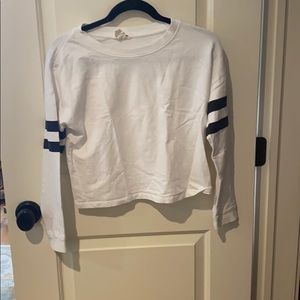 Girls White and Black striped Long sleeve shirt